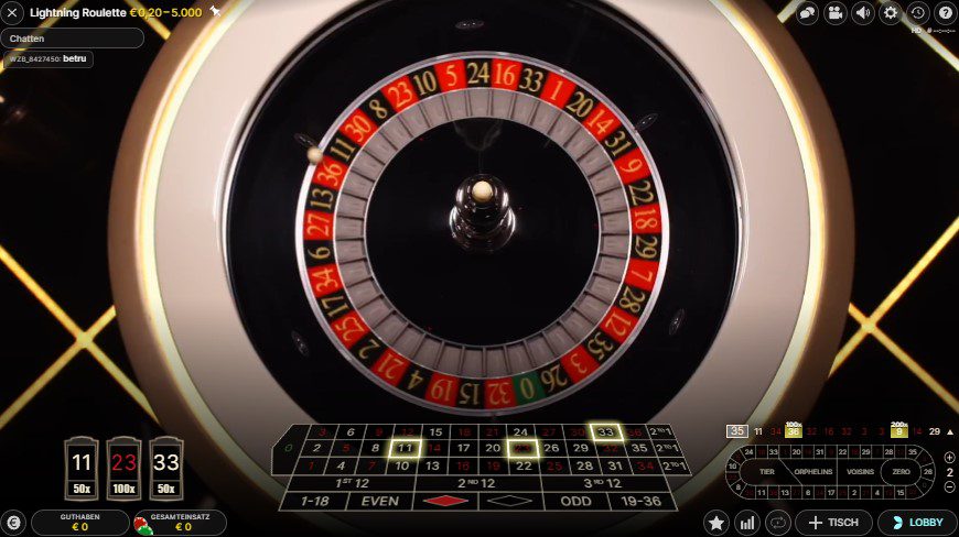 Lightning Roulette at Rabona