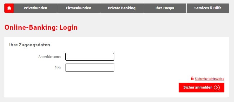 Online Banking at Hamburger Sparkasse