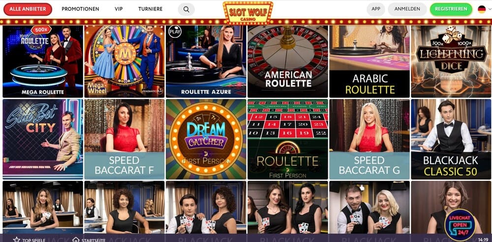 SlotWolf Live Casino